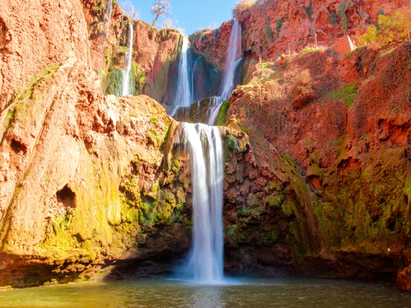 Boat ride near the base of Ouzoud Falls